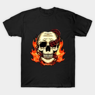 Flaming Skull Coaster T-Shirt